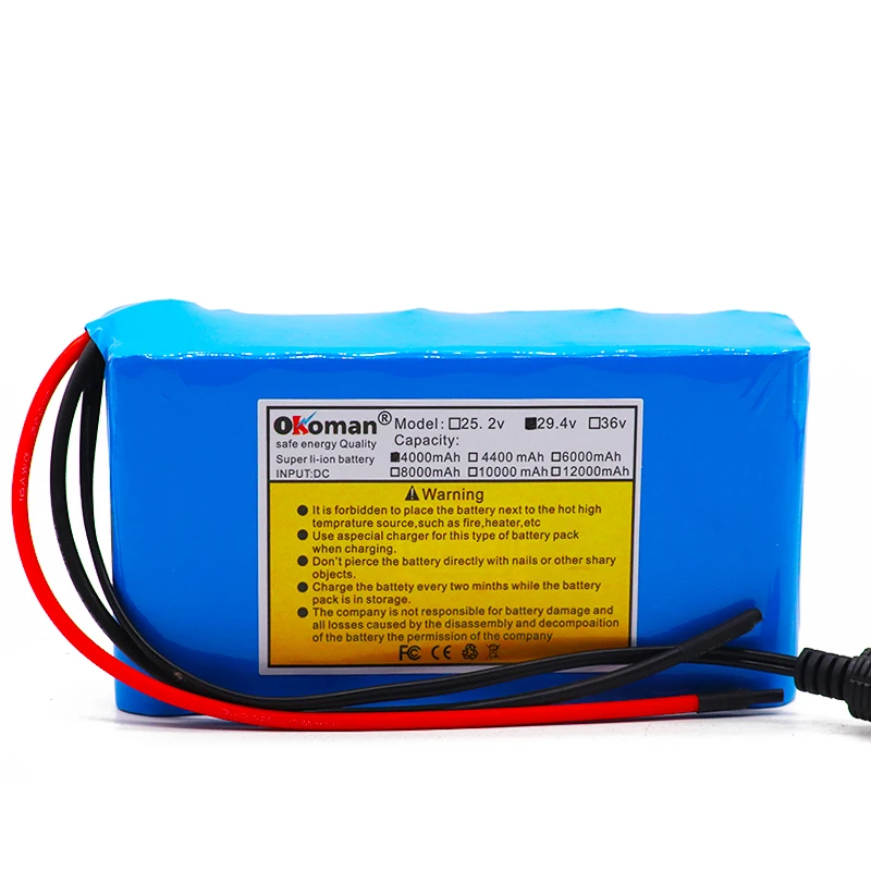 Большая емкость 24В 4Ah 7S2P 18650 аккумулятор литий-ионный 29 4 V 4000mAh Электрический