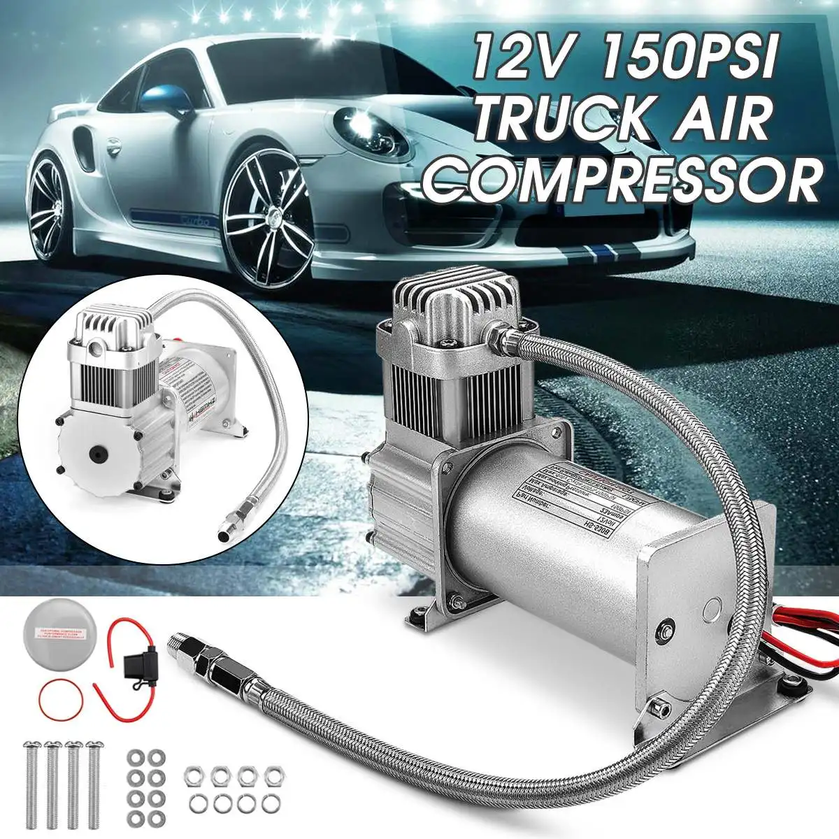12V Автомобильная Пневмоподвеска компрессор комплект 150PSI 1/" Замена шланга