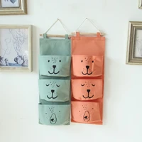 storage bags hanging organizer with 3 pockets wall mounted storage bag suitable for childrens room bedroom door
