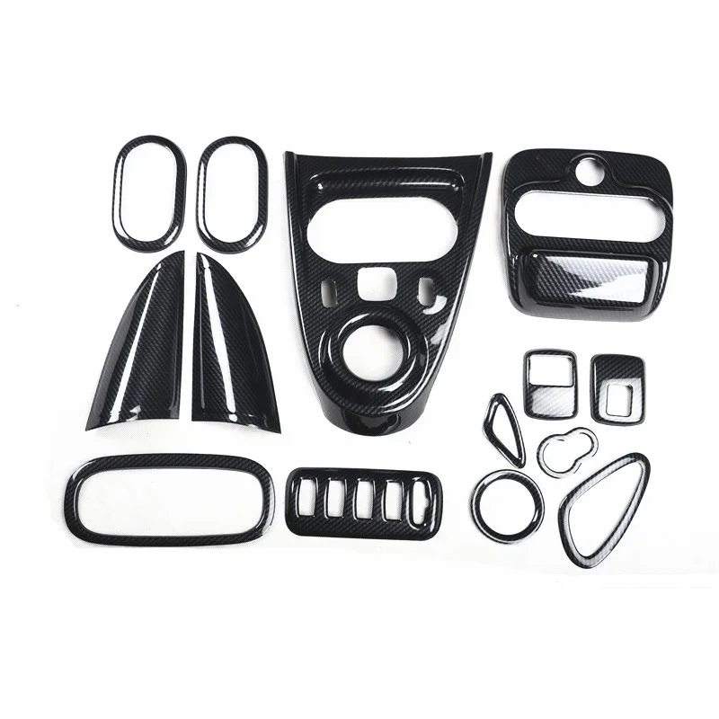 

5D Carbon Fiber Printed Interior Mouldings Gear Panel Reading Light Cover Outlet Trim for Smart fortwo forfour 2015 2016 2017