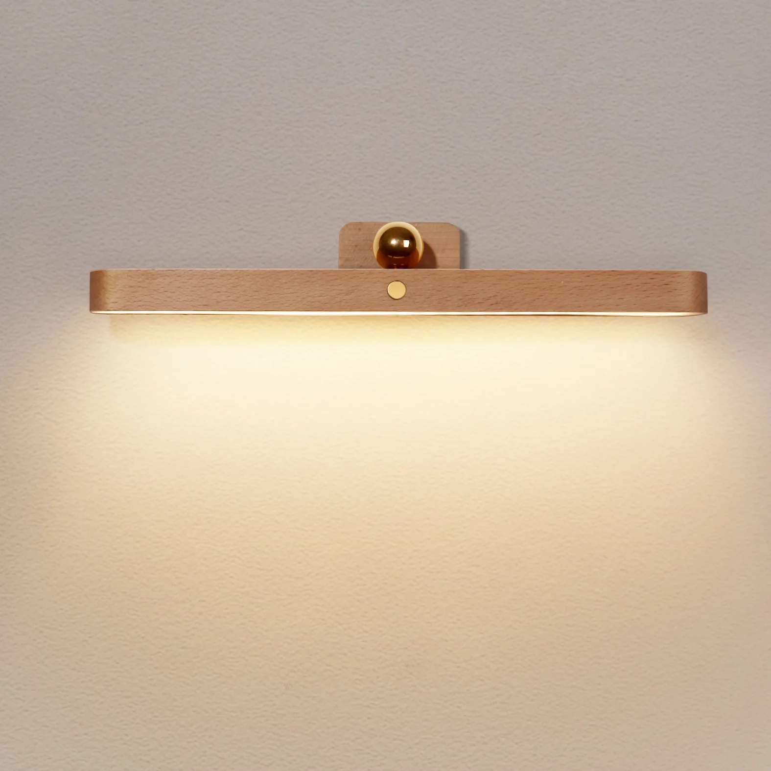 Luz LED de relleno frontal para espejo de madera, lámpara de pared magnética recargable, portátil, móvil, lámpara de noche para dormitorio