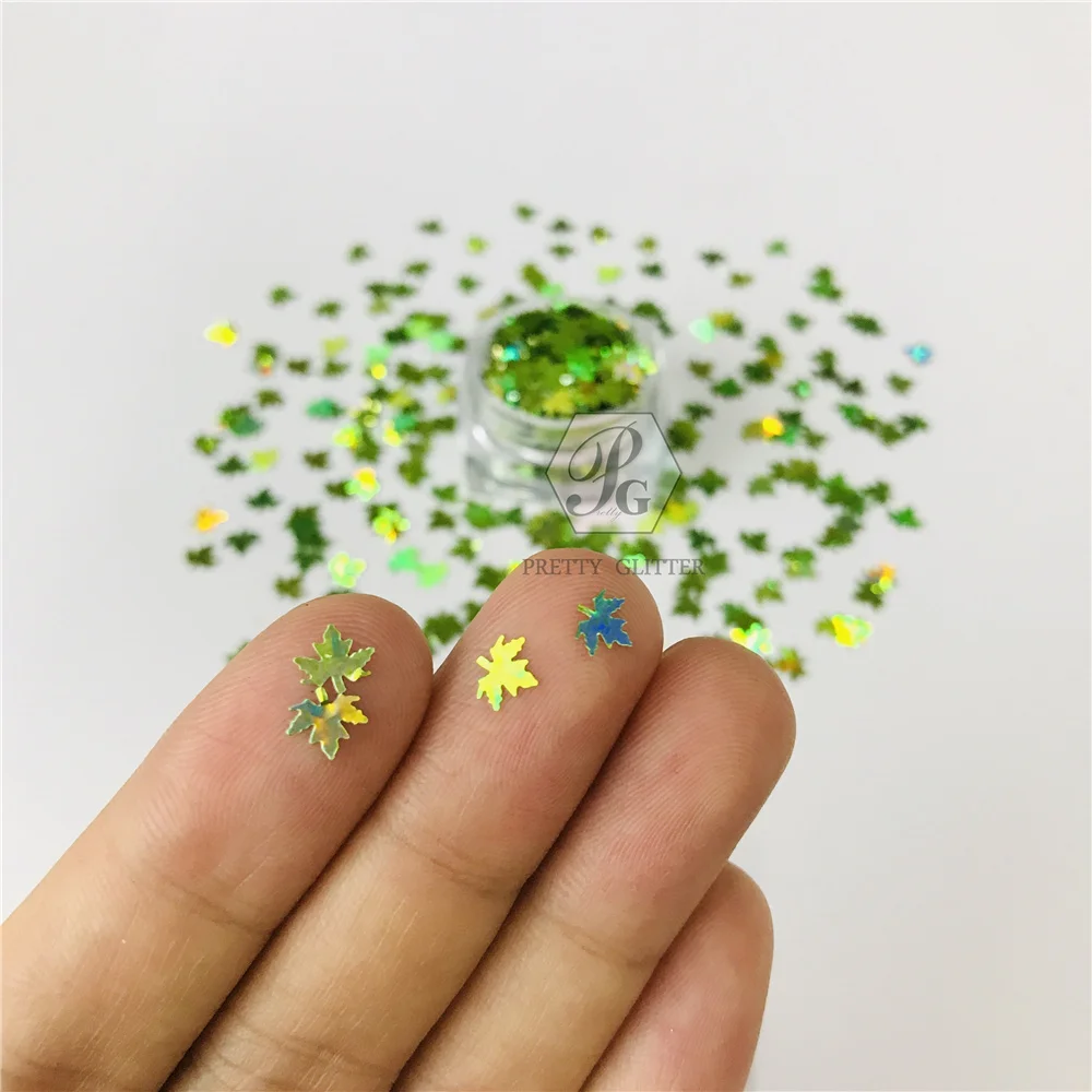 

Голографические блестки в Форме Кленового Листа, 100 г