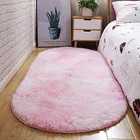 Овальный Пушистый Ковер для гостиной, плюшевые Коврики для спальни, длина 4,5 см, 10 цветов, индивидуальные домашние декоративные коврики, напольный коврик