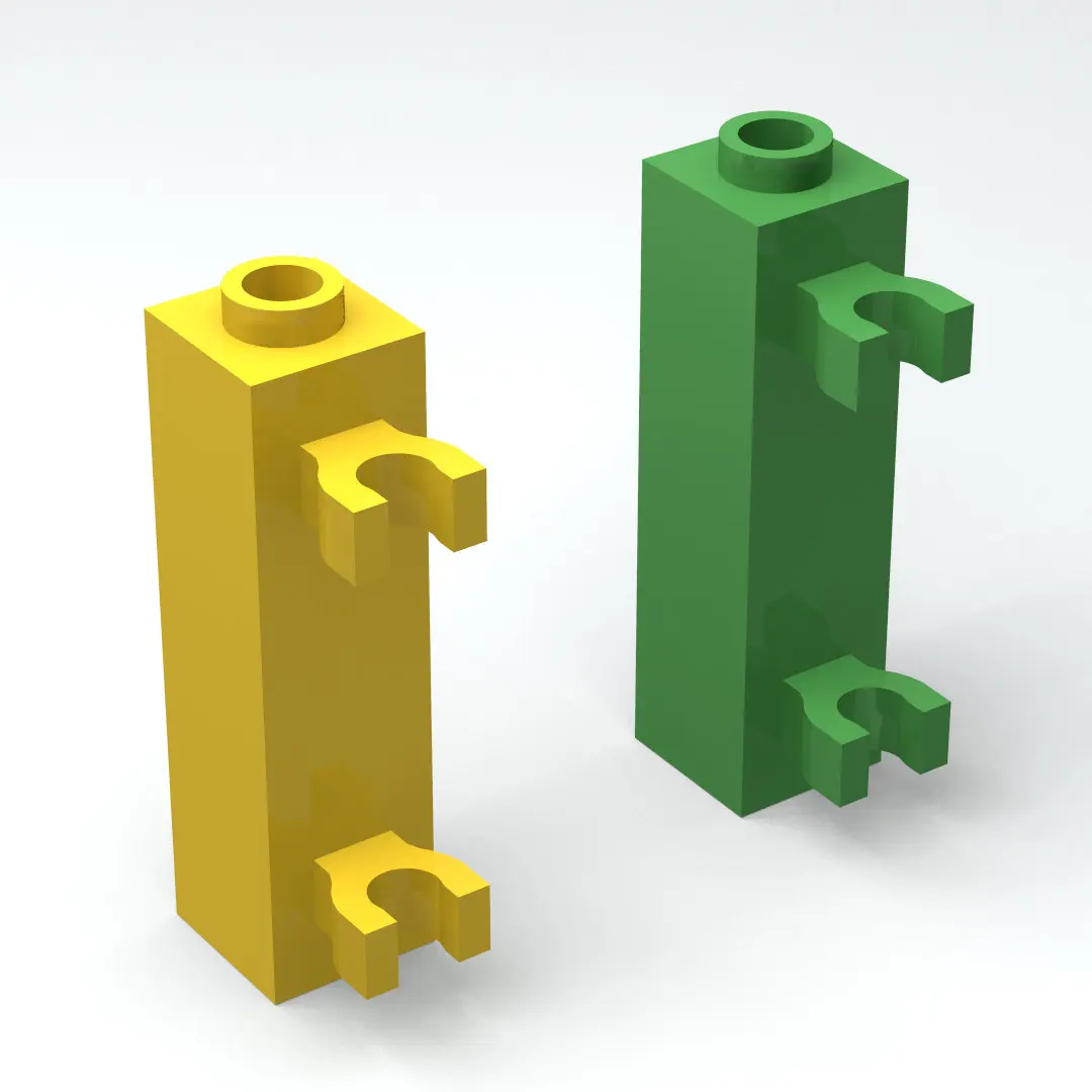 

71 шт., Детский конструктор moc, 1x1x3, с 2 зажимами