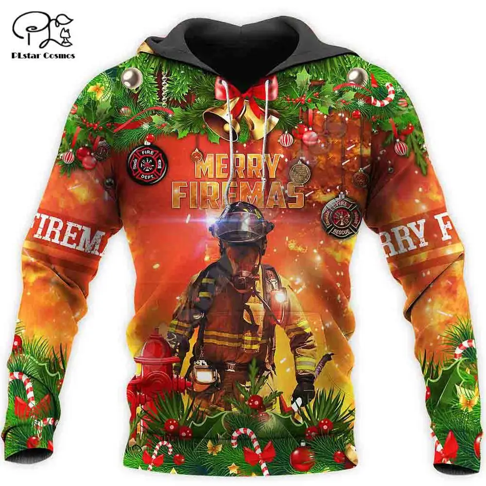 PLstar Cosmos 3DPrint Merry Christmas Санта Клаус унисекс Fireman Harajuku уличная одежда Смешные