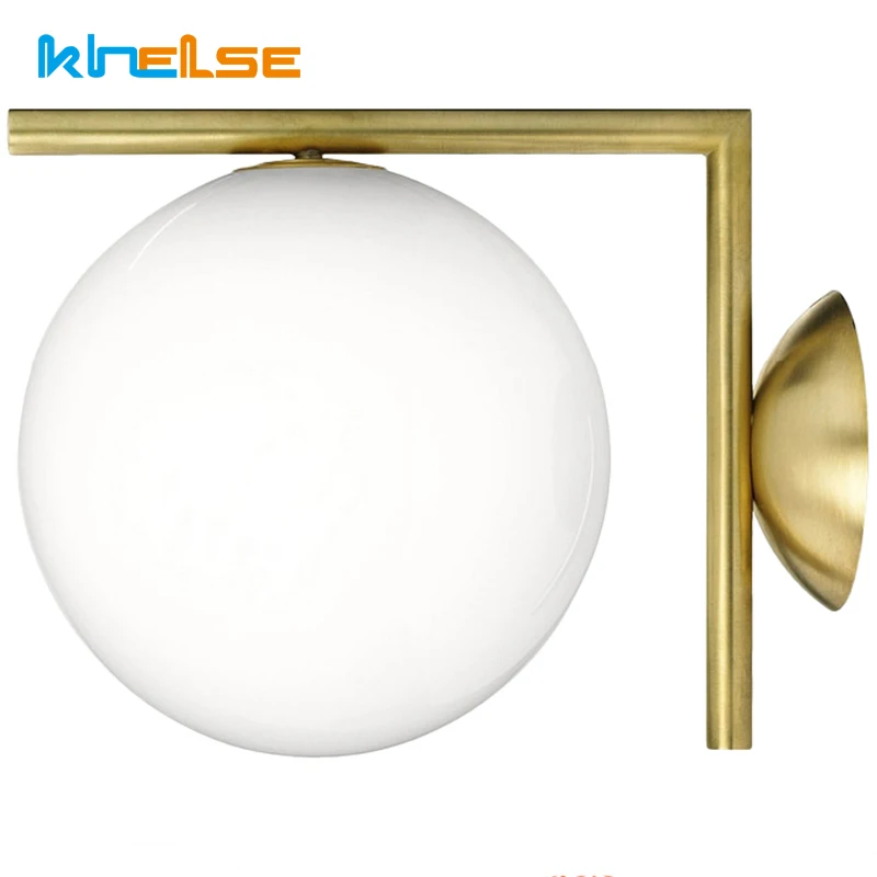 Полированный декоративный шар стеклянный светодиодный настенный светильник