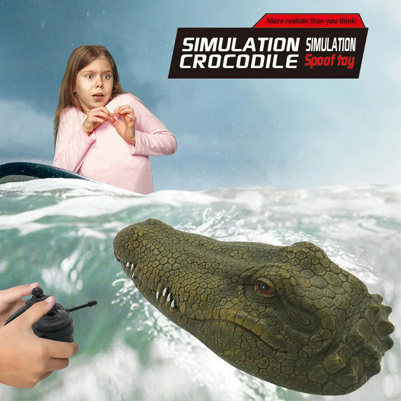 

2020 New 2.4G Electric Racing RC Boat for Pools with Simulation Crocodile Head Spoof Toy