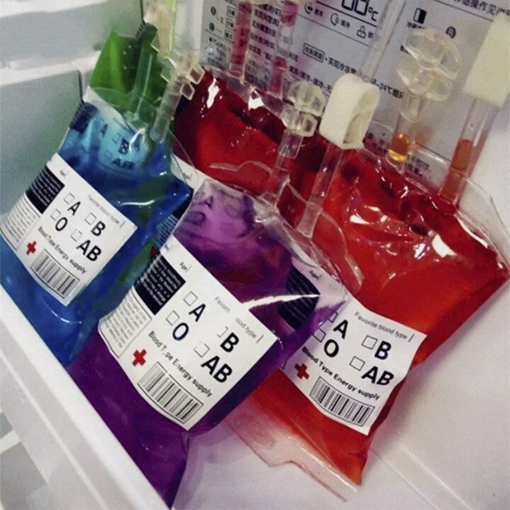 350ml Halloween Transparent Medical PVC Material Reusable Blood Energy Drink Bag Vampire Pouch Props | Дом и сад