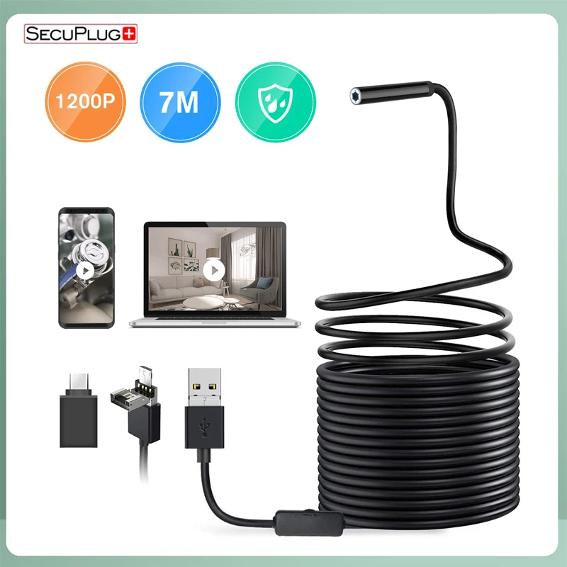 8 миллиметровый эндоскоп с поддержкой Камера 3 in1 1080P гибкая USB бороскоп