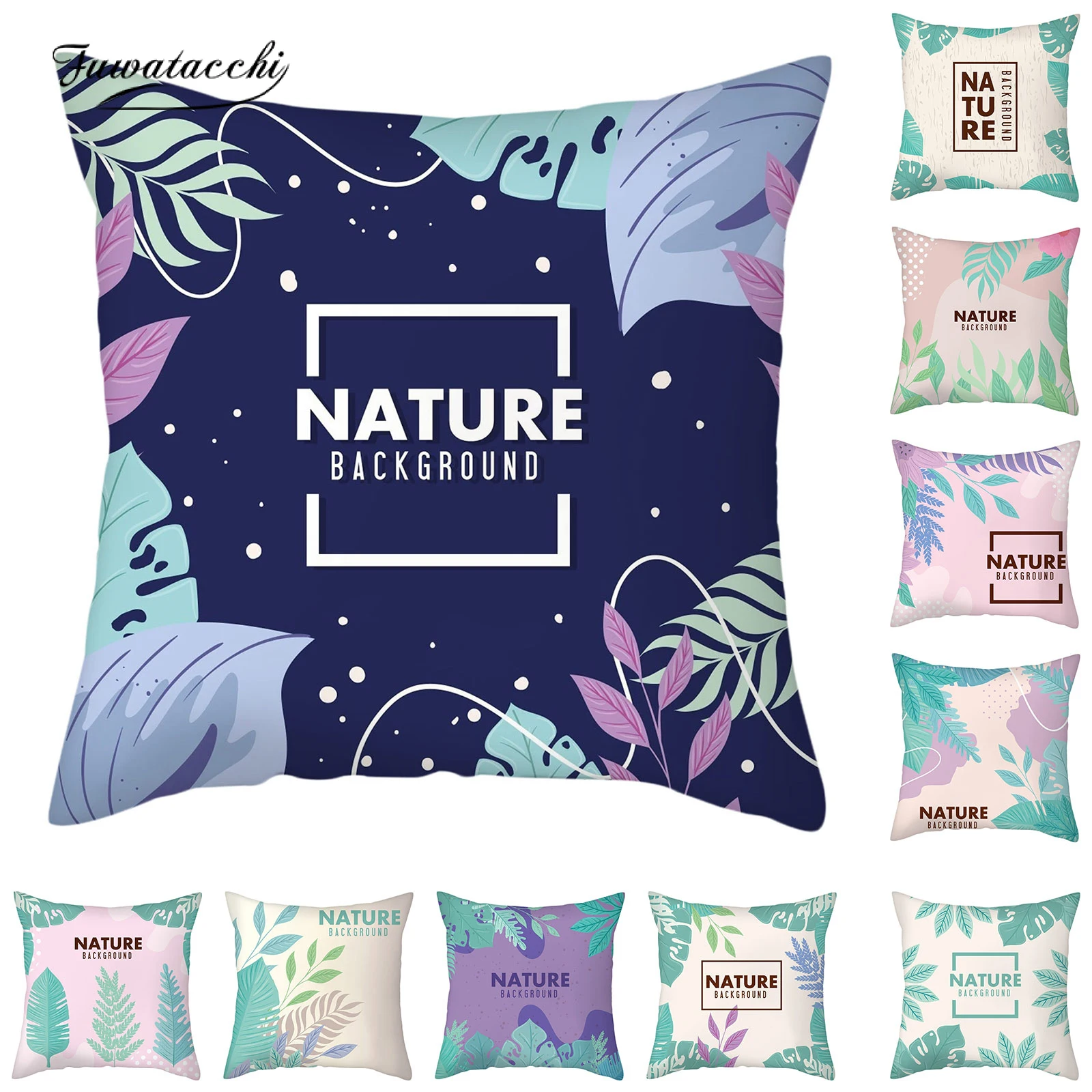 

Fuwatacchi Cushion Cover Small Fresh Plant Decorative Throw Pillows Case Polyester Creative Home Decoration For Sofa Car Seat