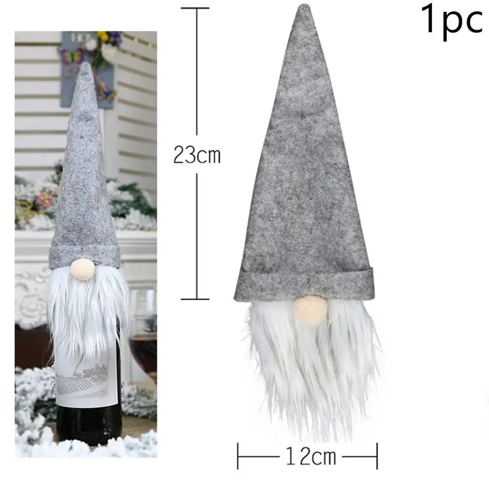 Wine Bottle Cover 11 Taoup льняная пеньковая клетчатая полоска веселое Рождество крышка бутылки вина украшения Рождественские настольные декорации Рождественский Декор для дома Noel Navidad - Цвет: Wine Bottle Cover 11