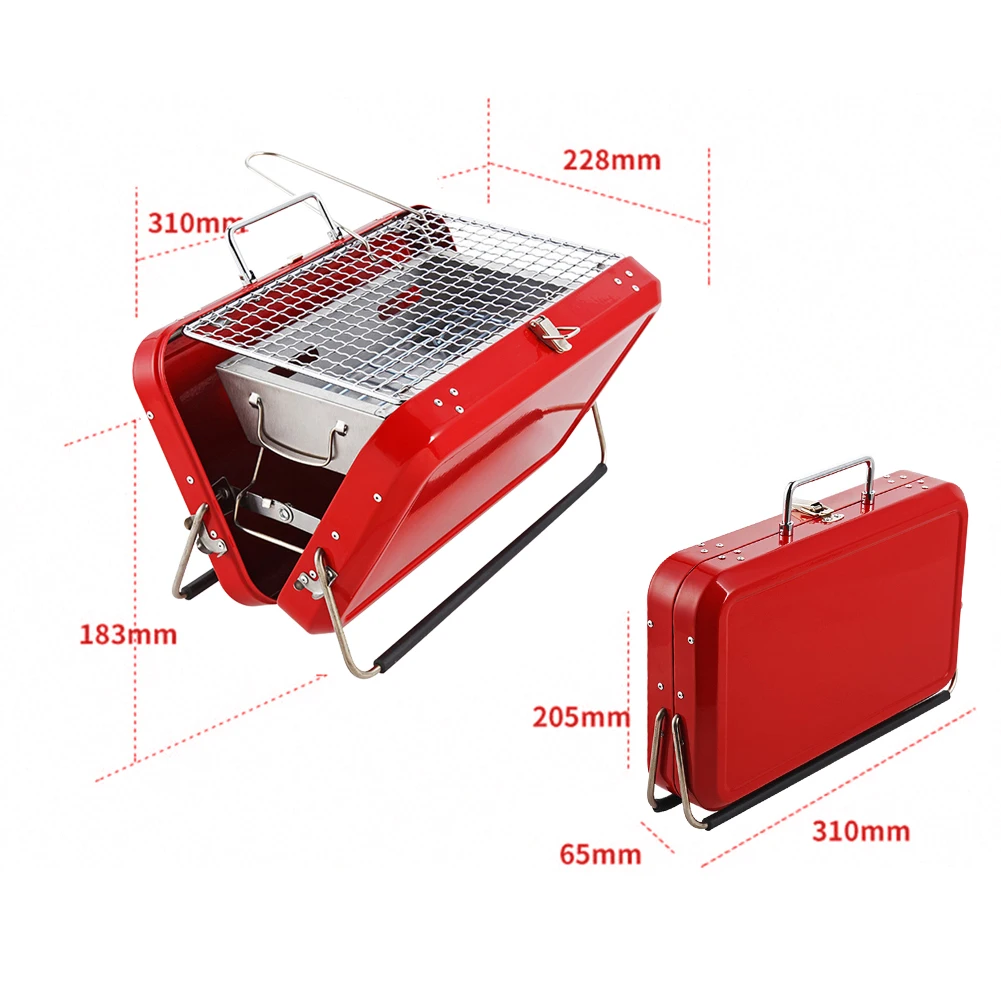 

Portable Foldable Stainless Steel BBQ Grill Deep Carbon Lock Box Design BBQ Shelf Home Outdoor Non-Stick Barbecue Rack