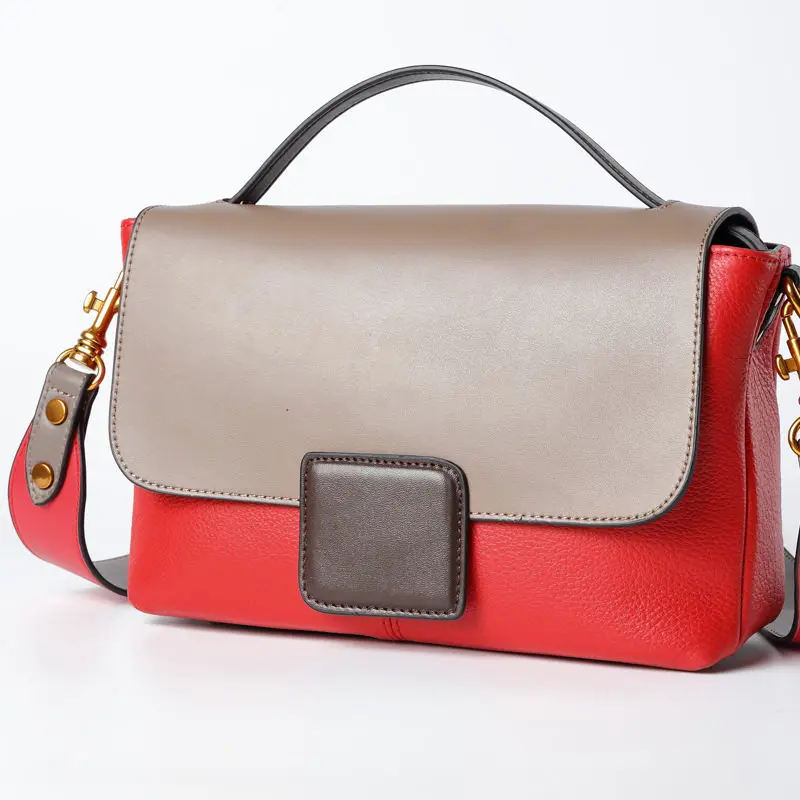 

RanHuang 2020 Women Genuine Leather Handbags Fashion Patchwork Shoulder Bags High Quality Ladies Cow Leather Messenger Bags