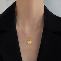 fashion coin pendants 925 silver necklace jewelry minimalism chocker kolye vintage collier bijoux femme women golden necklace