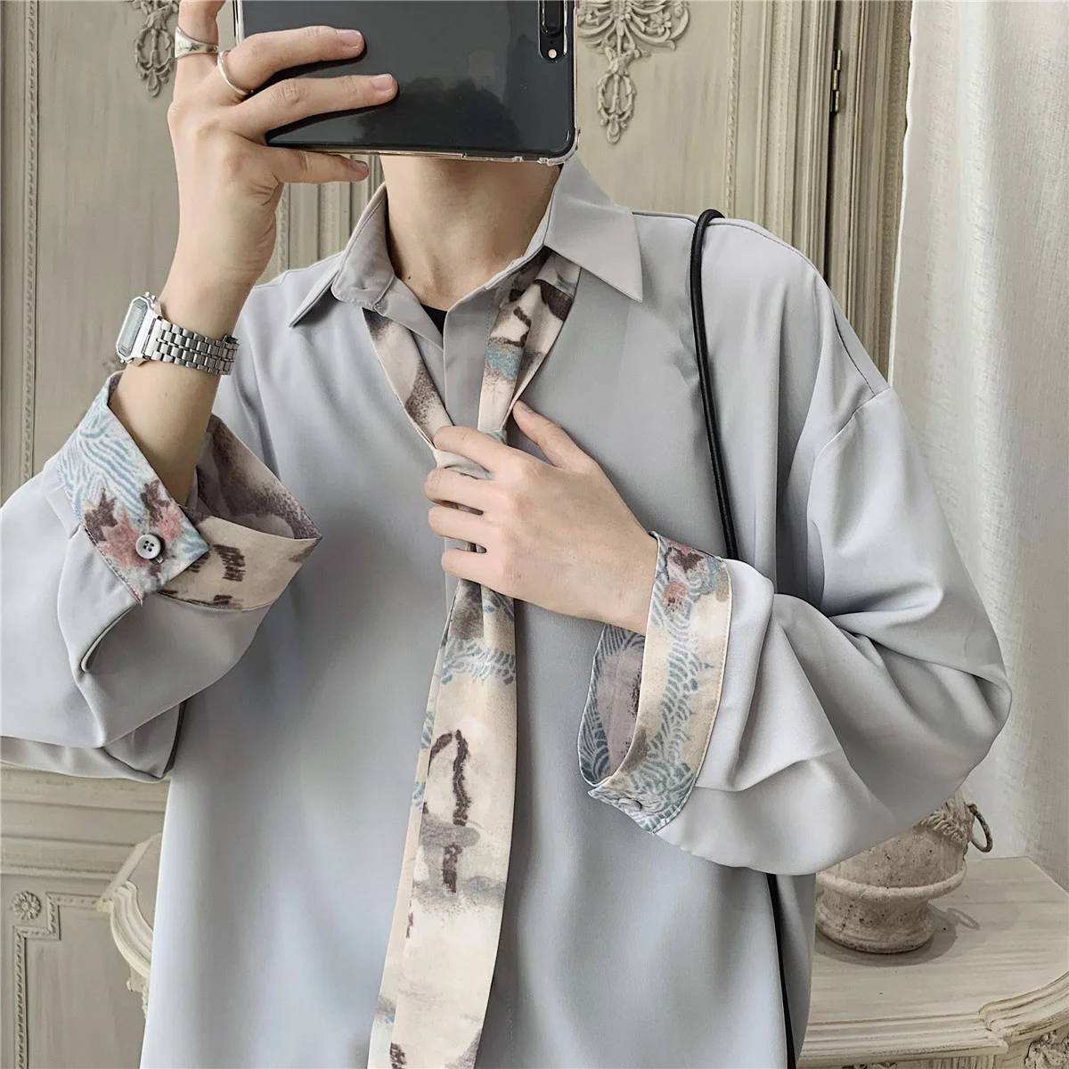 

Men Shirt Long Sleeve Men's Korean Fashion Men's Suit With Handsome Clothes Streetwear Mens Shirts Casual Slim Fit