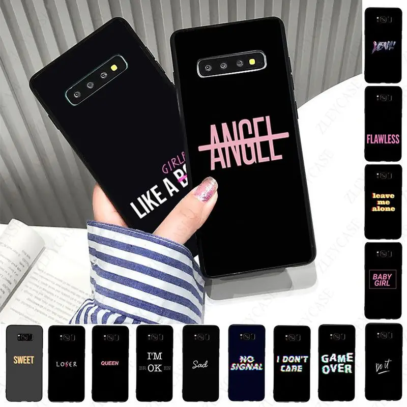 Цвет текст на черном фоне чехол для телефона samsung galaxy s10 s20fe s9 s30 s20ultra s21plus note8 9 10