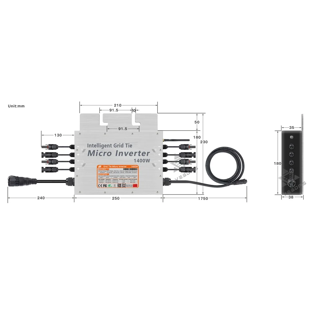 1200W 1400W MPPT солнечная сетка галстук микро инвертор 24V 110V 220V микроинвертор регулятор