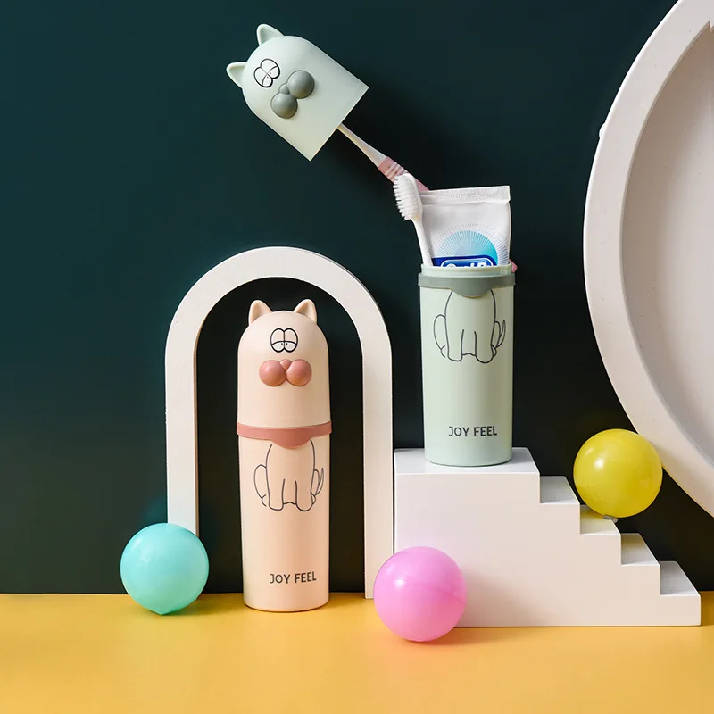 Чехол для зубной щетки дорожный портативный чехол с кошкой туалета простой