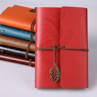 vintage notebook diary notepad pu leather spiral literature note pad paper replaceable diary planner school stationery