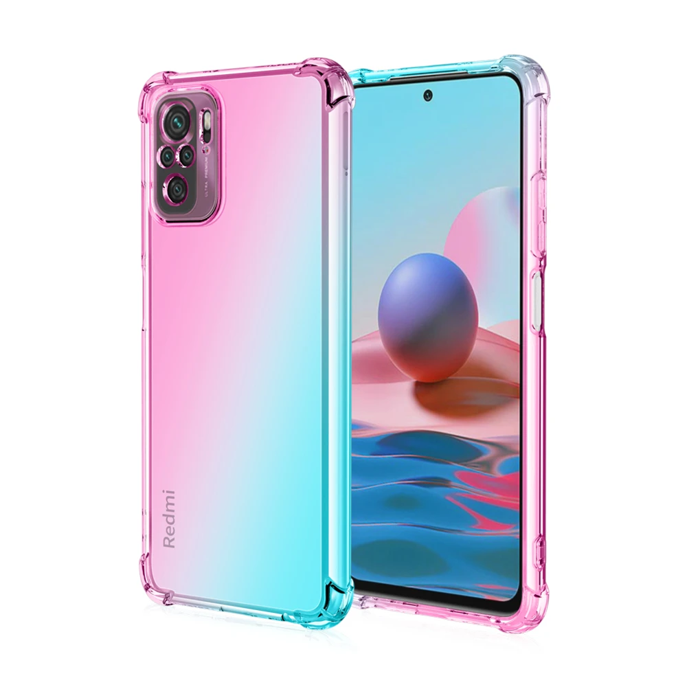 

TPU Dirt-resistant Gradient Soft Case for Xiaomi Mi 11 Redmi Note 10 4G 10S Poco X3 NFC 9T 9C 9S 10T Lite Pro Max Cover