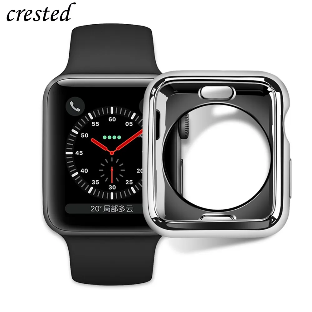 Покрытый чехол для Apple watch 44 мм 40 iWatch из мягкого ТПУ бампер защита серия 5 4 40/44