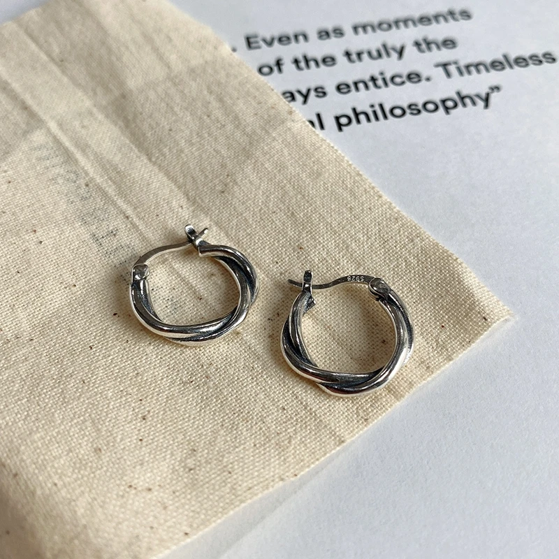 Женские серьги кольца из серебра 925 пробы в стиле ретро|Серьги-кольца| |