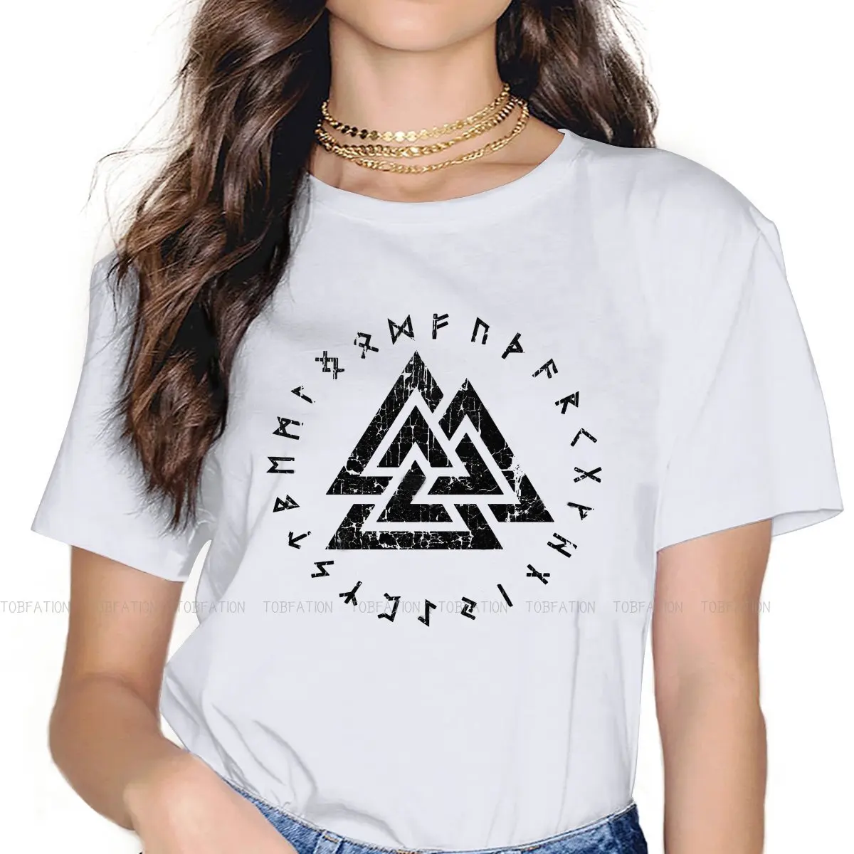 

Norse Pagan O Collar TShirt Viking Valhalla Grim Popular Pure Cotton Basic T Shirt Woman Clothes 4XL