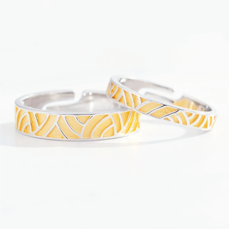 Женские волнистые кольца Sole Memory желтое кольцо с капельным глазурью романтичное