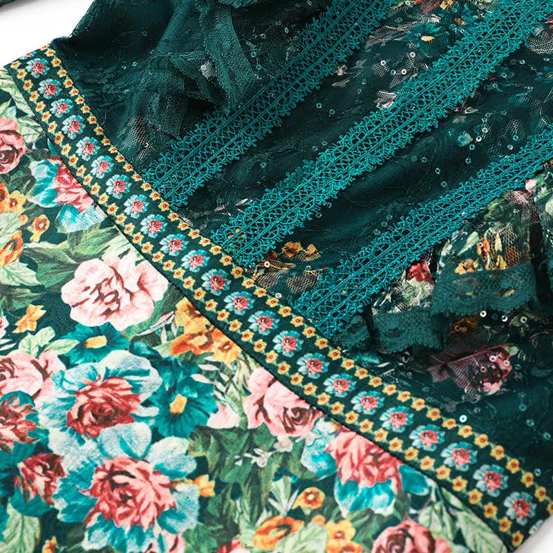 HEPIDEM Clothing платье с рукавами-фонариками приталенное элегантное цветочной