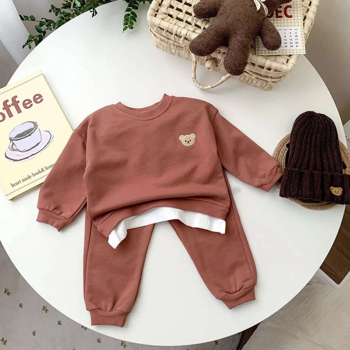 

Toddler Children Clothing Sets Cute Bear Embroidery Sweatshirt+Harem Pants 2pcs Baby Girl Clothes Suit Kids Boys Casual Outfits