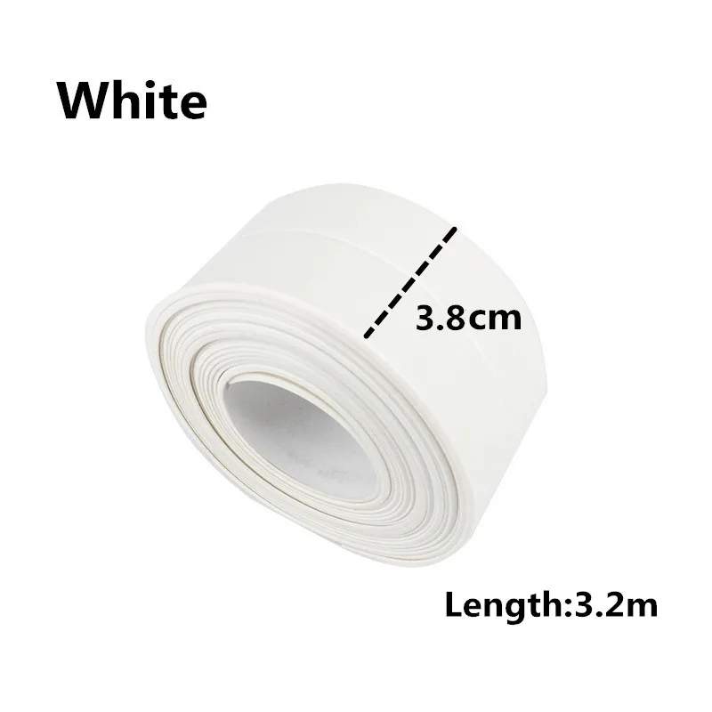3.2m(L)x3.8cm(W) Самоклеющиеся Кухонные керамические наклейки, водостойкие, влагостойкие, ПВХ наклейки для ванной комнаты, настенные угловые наклейки на раковину 3,2 м* 3,8 см - Цвет: 3.2m(L)x3.8cm(W)