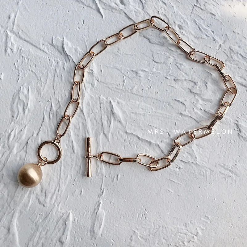 Женский браслет с подвеской в форме золотого шара массивная плоская