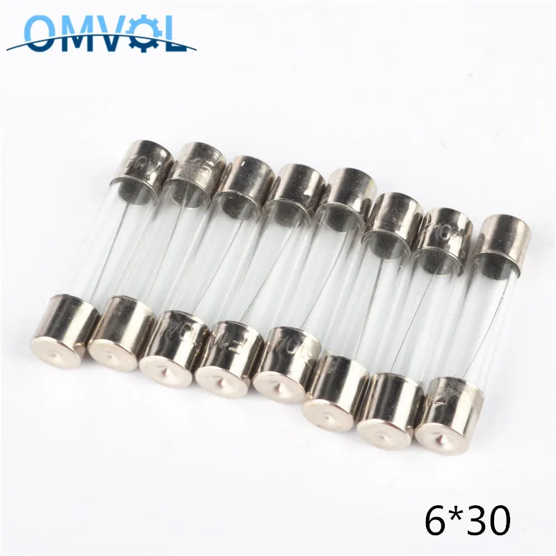 10 шт. 6*30 мм Стекло Предохранитель 250V 0,2 0.5A 1A 2A 3A 4A 6A 7A 8A 10A 15A 20A 25A 30A