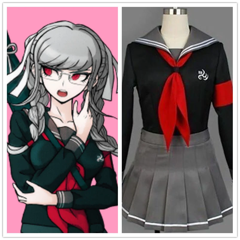 Костюм для косплея из аниме «Пеко пекояма», костюм из аниме «данганронp2» для женщин, японская форма JK, 3 в 1, топ + юбка + галстук