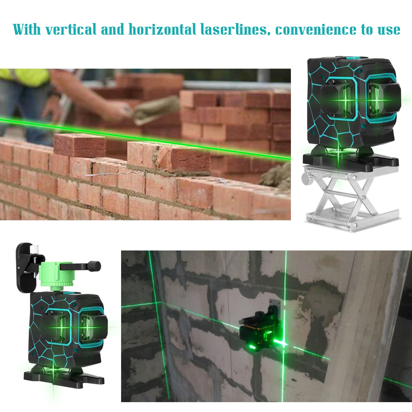 

Multifunctional 3D 12 Lines Laser Level Instrument Vertical and Horizontal Lines 3 Self-leveling Function Laser Leveling Device