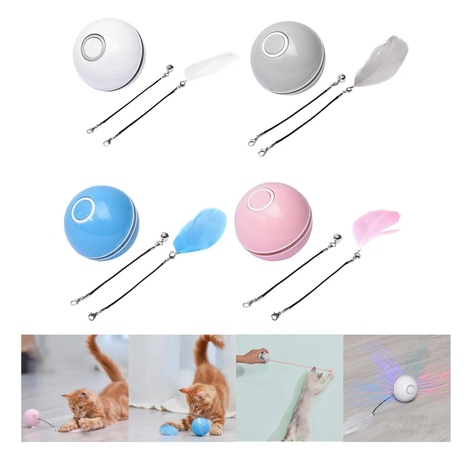 

Automatic USB Interactive Rotating Ball Colorful Cats Dog Exercise Training Toy