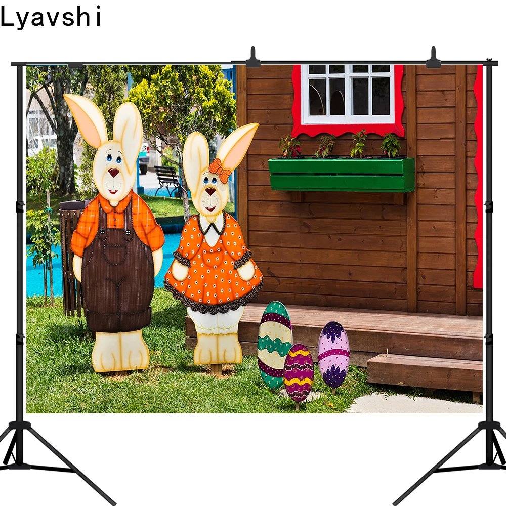 

Фотофон Lyavshi с изображением кролика, пасхальный весенний деревянный Декор для дома, портретный фон для фотостудии, фотозон, Фотофон