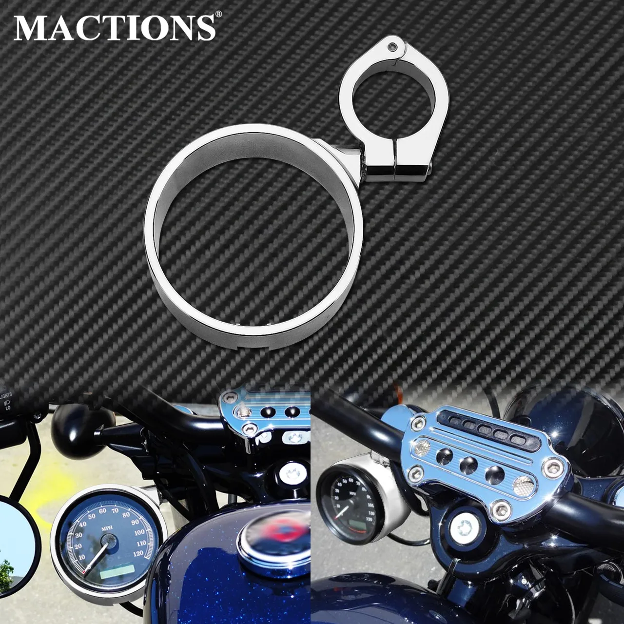 

Motorcycle Speedometer Ring Side Mount Relocation Mount Bracket Clamp 39mm Fork Tube For Harley Dyna Sportster XL 883 1200 72