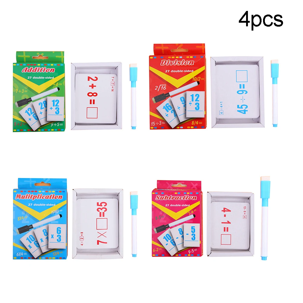 

Division Addition Operation Paper Erasable Cards with Pen Math Learning Kids Toy student suppies improve math abilty New