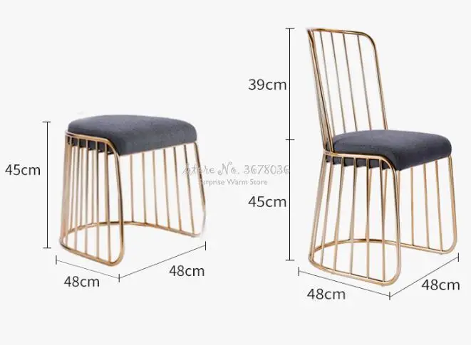 Индивидуальный Ins простой железный обеденный стул легкие Роскошные