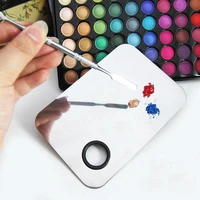 1 set stainless steel makeup palette mixer spatula rod mixing plate foundation eyeshadow nail art cosmetic tool kit