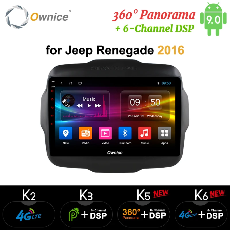 Ownice 2DIN Android 9 0 Восьмиядерный для JEEP Renegade 2016 k3 k5 k6 автомобильный Радио GPS