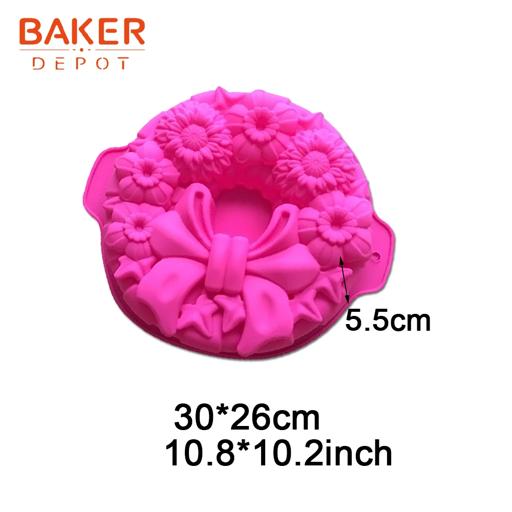 COOKNBAKE венок силиконовые формы для торта большая форма для выпечки хлеба форма для выпечки 3D цветок Форма для большого торта diy День Рождения Вечеринка