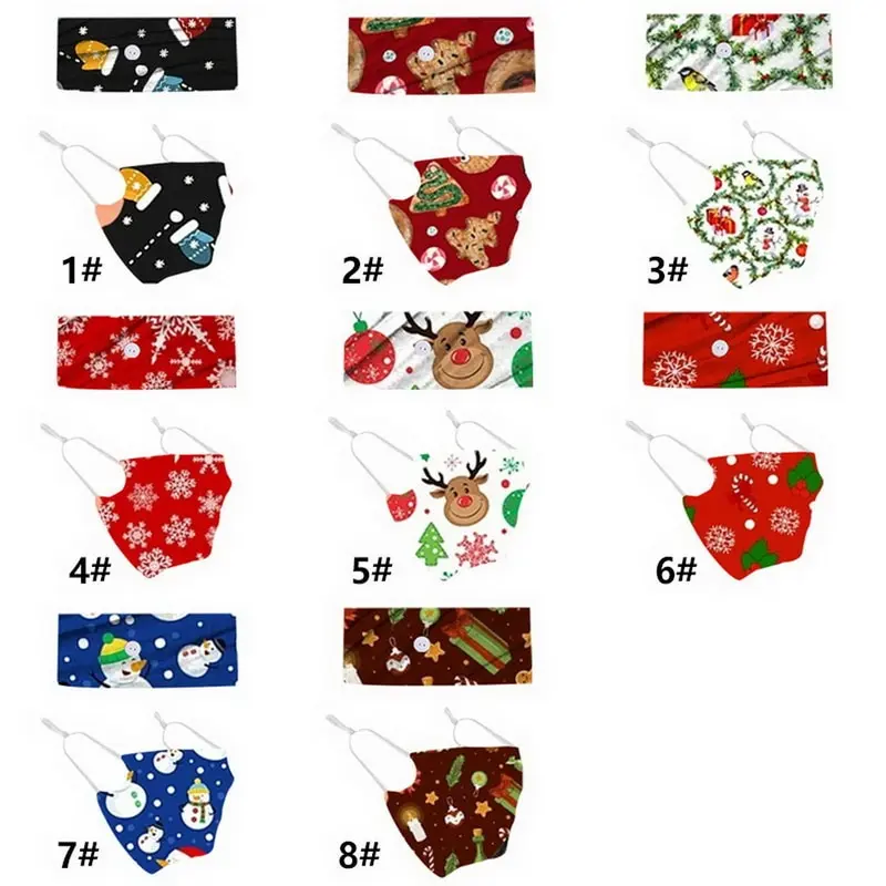 

2 PCs Christmas Earmuff With Button For Women Printed Outdoor Casual Headwear 2021 New Fashion Scarf Hair Accessories