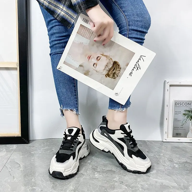 

2020 spring and autumn new fashion old shoes women's tide all-match breathable platform casual sports shoes X445