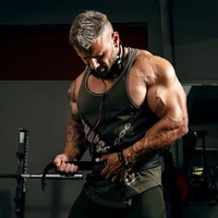 2021 new summer men gym ventilate quick dry vest sport tank tops running vest sleeveless sport fitness bodybuilding clothing