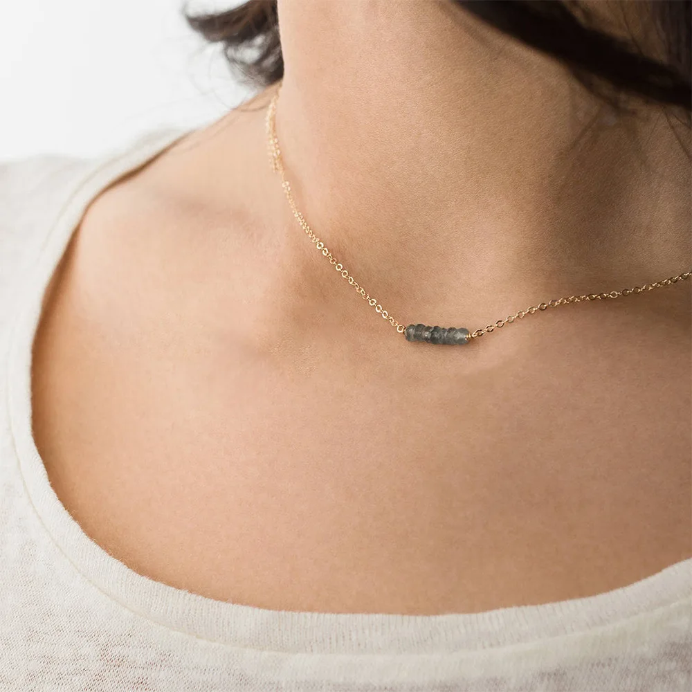 

Minar Trendy Gray Color Crystal Pendant Necklaces for Women Golden Stainless Steel O-Chain Choker Necklace Elegant Accessories