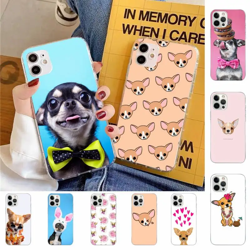 

cute pet Chihuahua dog Phone Case for iPhone 11 12 13 mini pro XS MAX 8 7 6 6S Plus X 5S SE 2020 XR