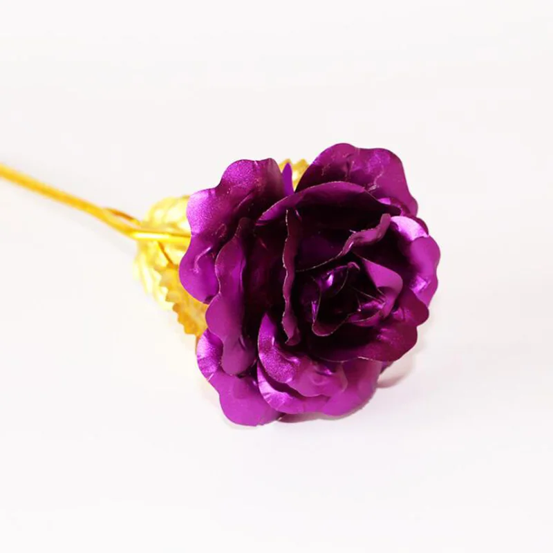 Only Rose Purple Имитация вечности 24K роза из золотистой фольги цветок радуги День Святого Валентина романтический цветок свадебный подарок красивый золотой фольги цветок - Цвет: Only Rose Purple