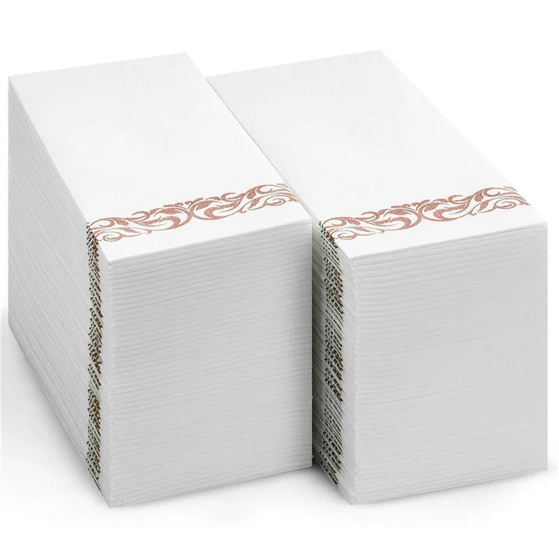 

Disposable Hand Towels Decorative Bathroom Napkins Soft Absorbent Linen Paper Guest for Kitchen Parties Weddings Dinners Events